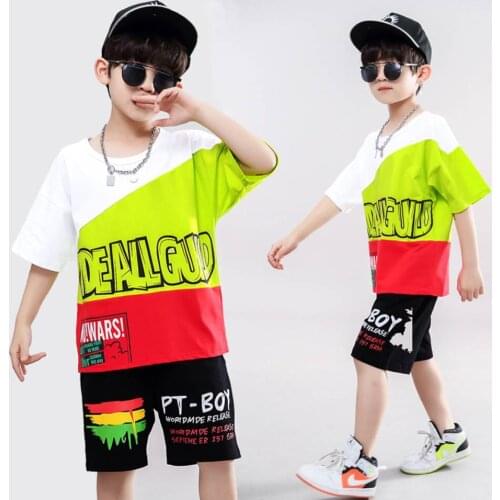 New Sale Baby Boy Clothes Set Summer Letter Printed Short Sleeve T-Shirt + Shorts 2Pcs Suit For 3T 4 6 8 10 12 14 Years Teenage