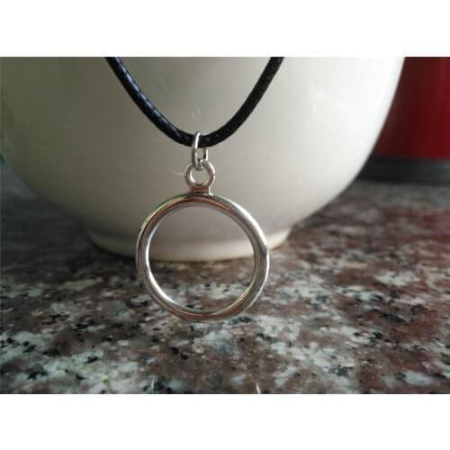 New geometry hollow round circle pendant Necklace Open Circle Outline love lucky eternity karma circle leather necklace jewelry