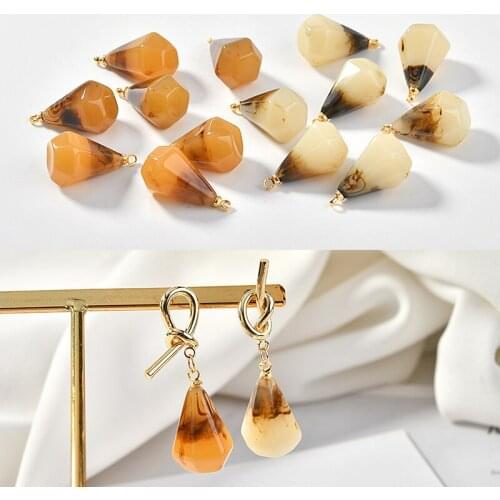 New style 13*22mm handmade Water drop shape copper/resin pendants diy earrings/necklace charms accessory