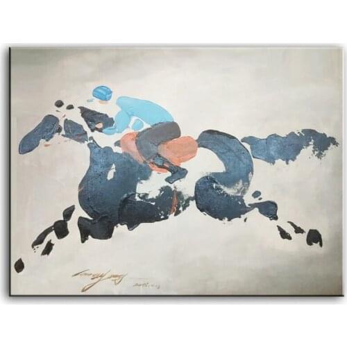 Painter original paintings decoration painting Custom-made oil painting Original oil painting horse racing 16111302