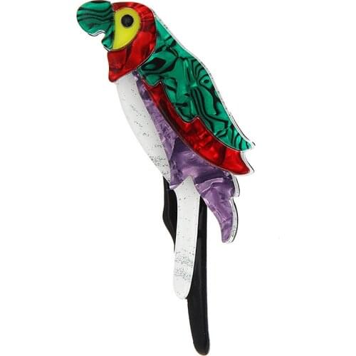 Mix Color Acrylic Parrot Birds Brooches For Women Girls Badge Brooch Hat Scarf Coat Accessories Lapel Pins Animal Brooch Jewelry