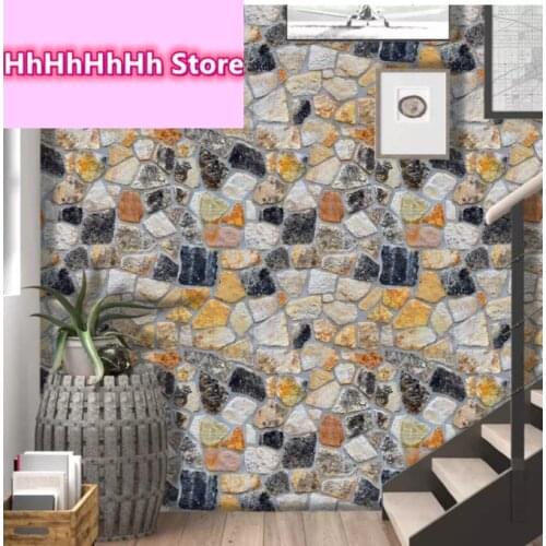 Stone Wallpaper Self-Adhesive Wall Paper Stone Peel And Stick Wallpaper Decoration For Home Decor TV Wall Easy to Peel Stick