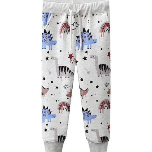 Jumping Meters Winter Autumn New Dinosaurs All Print Drawstring Hot Selling Boys Girls Long Trousers Pants