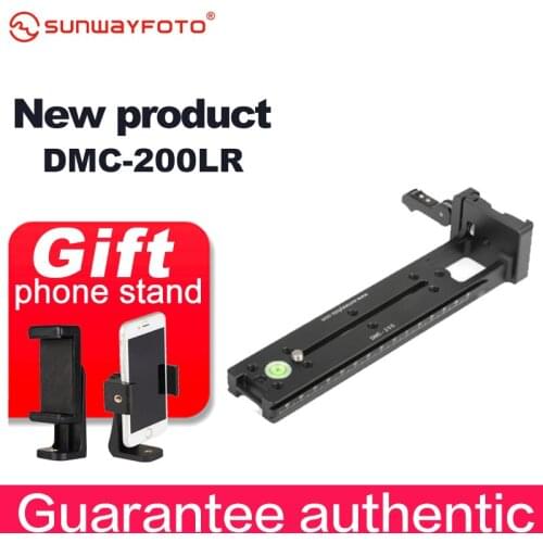 SUNWAYFOTO DMC-200LR Tripod Head Quick Release Plate for DSLR Camera Tripod Plate Vertical Rail With Screw-knob Tripod Plate