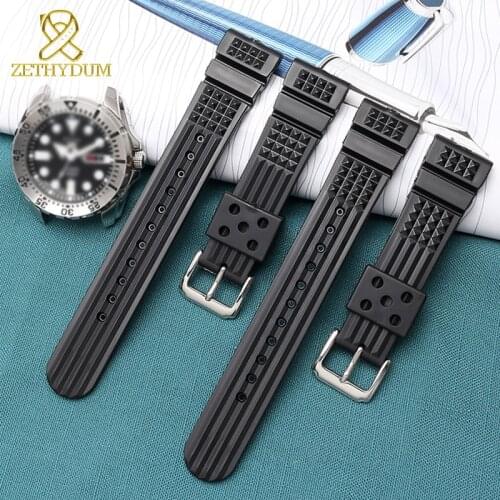 Silicone watch band 22mm watchband for s-eiko 0mega watches Diving waterproof bracelet mens silicon strap watch black color