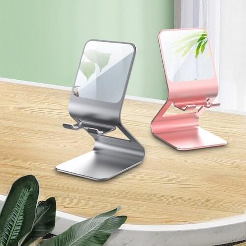 Foldable Metal Desktop Tablet Holder Table Cell Extend Support Desk Mobile Phone Live Holder Mirror Stand For iPhone iPad Xiaomi