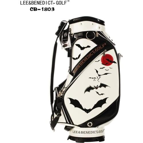 New LEEB Golf Bag PU double-sided Leather Golf Caddie Cart Bag With Rain Cover 4 Colors For Man