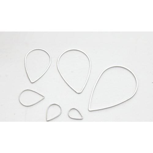 SUTI 50pcs/lot Copper Plating Rhodium Popular Geometric Water Drop Pattern Earrings Pendants DIY Handmade Jewelry Accessories