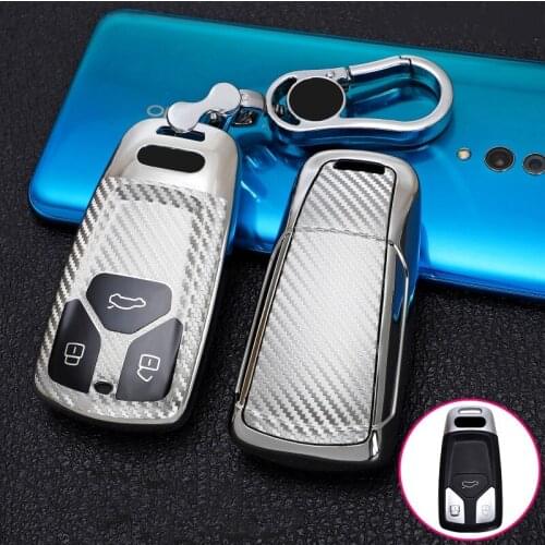 Tpu Carbon Fiber Car Key Cover Case for Audi Q5 Q7 A4 B9 TT TTS 8S 2016 2017 2018 2019 Car Keyless Remote Protective Shell