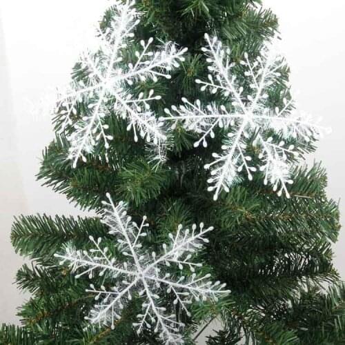 30/60pcs 11cm Christmas Tree Decorations White Snowflake Ornaments Christmas Party Decoration for Home Artificial Snow New Year