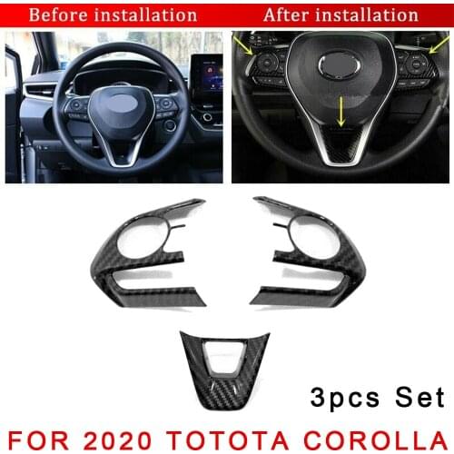 High quality Decoration Trim Carbon Fiber Style Exterior For Toyota Corolla Mouldings Steering Wheel