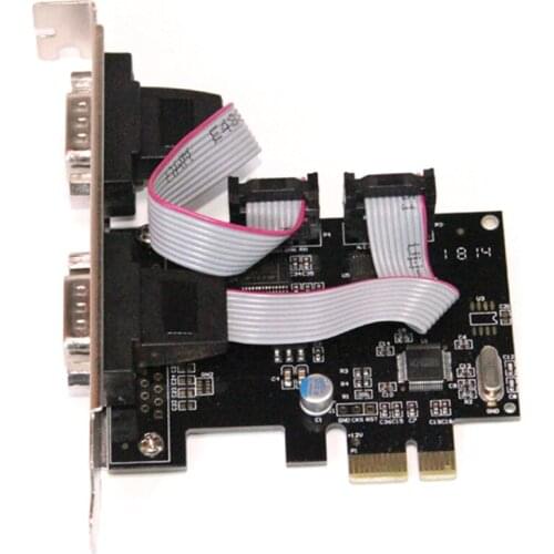 Wch382 Chipset Pci-E 2 Serial Ports Controller Card Pci Express To Rs232 Com Port Adapter for Printer, Scanner, Modem