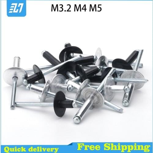 Pull Mandrel Rivets, Aluminium, Big Head Stud Caps M3.2M4M5