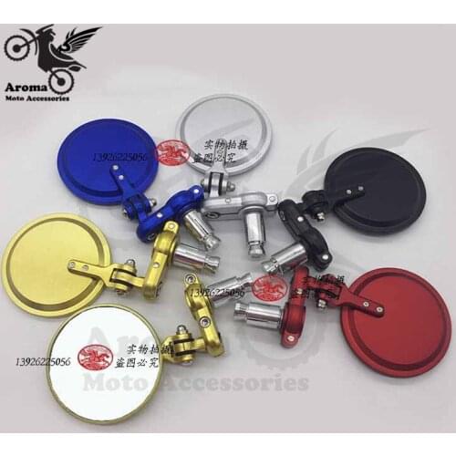 5 colors available handlebar end motorbike rearview mirror round moto side mirror rear view mirror red blue motorcycle mirror