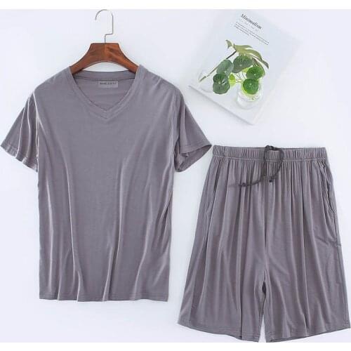 140Kg plus size modal T-shirt pajamas suit bust 140cm 4XL 5XL 6XL 7XL 8XL thin short-sleeved shorts home wear