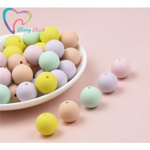 Teeny Teeth 9 PCS Candy Pink & Fuchsia Combo Silicone Star Food Grade Silicone DIY Teething Necklace Accessories Chewable Beads