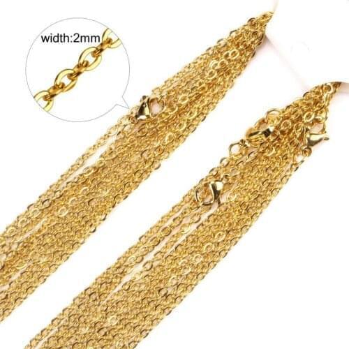 20pcs/lot Wholesale 1.5/2mm width Stainless Steel Chain Necklace 22'' for DIY Jewelry Making