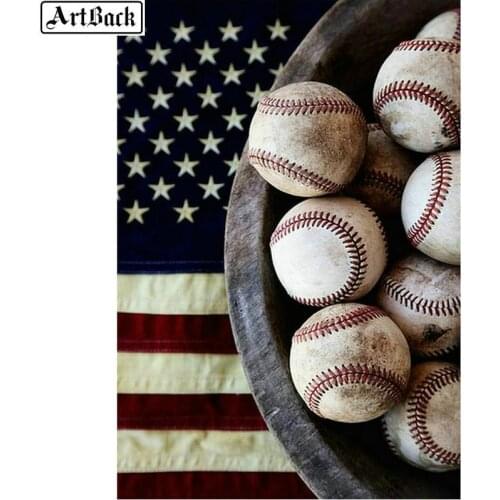 5d diy diamond painting USA flag baseball pattern full square landscape diamond mosaic cross stitch sticker