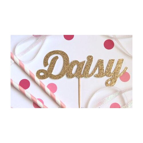 Glitter Custom Name cupcake Toppers baby shower birthday wedding decorations food picks party supplies