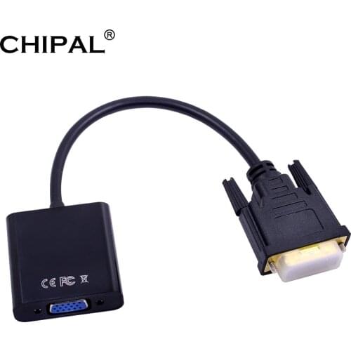 CHIPAL HD 1080P DVI-D to VGA Adapter Cable 24+1 25 Pin DVI Male to VGA Female HDTV Converter for PC Computer to Monitor Display