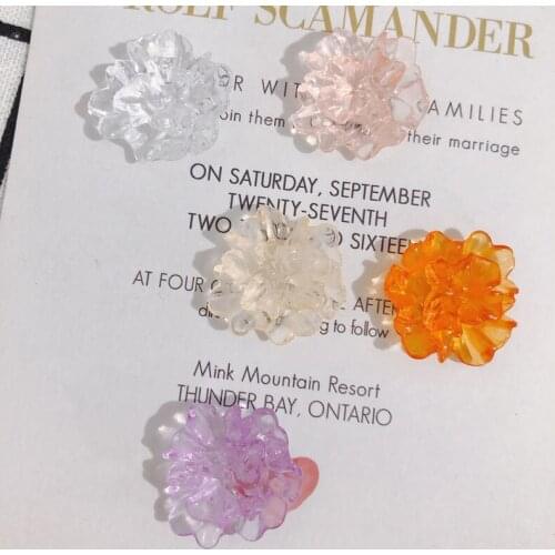 DIY handmade original Japanese Showa style transparent acrylic rose flower patch hairpin hair accessories accessories 10pcs