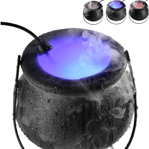 Halloween Mist Maker Fogger Water Fountain Fog Machine Color Changing Party Prop Best Price Haloween Smoke Machine