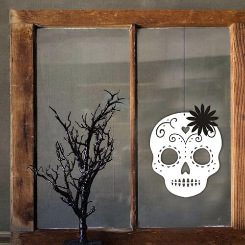 Halloween Hanging Ornament Wooden Cartoon Skull Plaque Trick Or Treat Party Home Wall Decoration For Door Garden Jardin