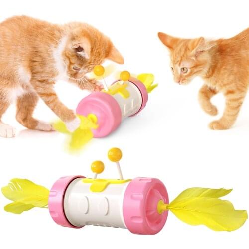 Automatic Movement Cat Toy Interactive Puzzle Smart Pet Cat Tease Ball Pet Supplies Lift Toy Cat Roller Tumbler Feather Doll