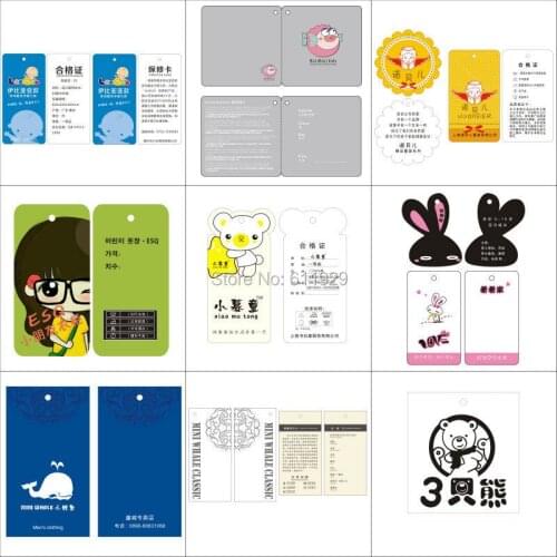 Customized kids clothing hang tag/labels/children garment printed tags/clothing labels/shape cutting hang tags 1000 pcs a lot