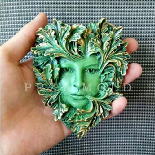 Classic leaf design woman avatar Silicone mold handmade Silica gel soap molds for home decoraction DIY aroma stone molds