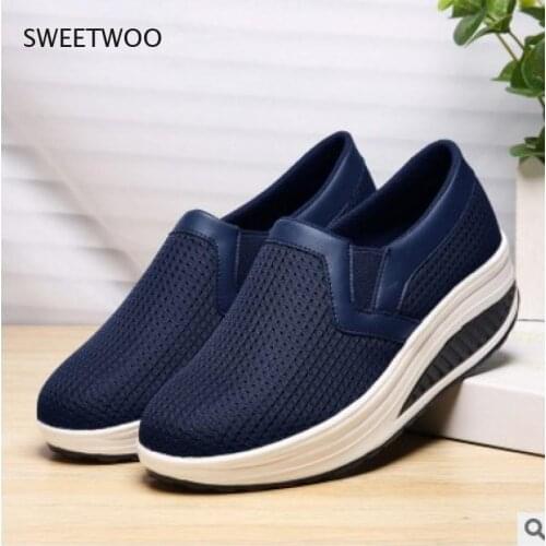 Fashion Women Shoes Slip On Casual Sneakers Women Soft Women Vulcanized Shoes Mesh Sneakers Platform Shoes Woman Tenis