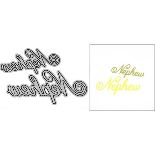 New Nephew Lacy Word Script Craft Embossing Mold 2021 Metal Cutting Dies for DIY Decor Scrapbooking Album Card Making No Stamps