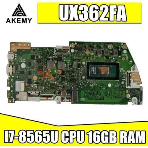 UX362FA original mainboard with I7-8565U CPU 16GB RAM For ASUS UX362FA-EL142T ZenBook UX362 UX362FA laptop motherboard test ok