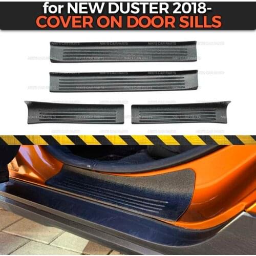 Plate on door sills for New Dacia Duster 2018- ABS plastic trim accessories protection of scuff guard car styling decoration