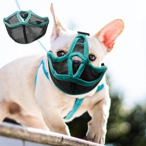 Close Fitting Durable Puppy Anti Bark Muzzle Wear-resistant Pet Mouth Cover Adjustable for Flat Face