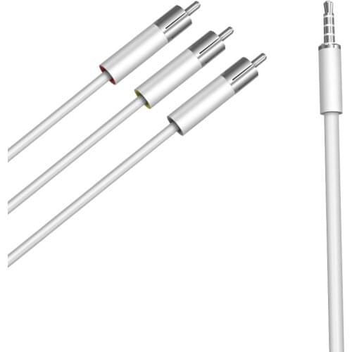 Jack 3.5mm to 3 RCA video&audio cable 1/8" Male Plug to RCA Stereo Audio Video Male AUX Cable Cord 1.5m