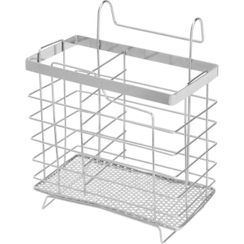 Stainless Steel Rectangular Hanging Utensil Drying Rack Chopsticks Spoons Drainer Basket Flatware Storage Drainer