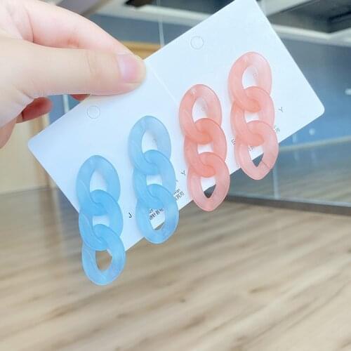 Jelly color chain earrings 2020 new trend Japanese and Korean cute earrings exquisite Fashion Simple Women Jewelry Earrring