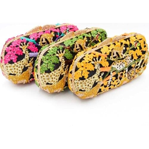 Stylish gold rectangular handbag Women Crystal Clutch Bag Luxury Diamond Evening Bag Ladies Cocktail Party Purse Banquet Bag Q21