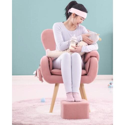 GY Breastfeeding Chair Sofa Stool Pink Solid Wood Fabric Backrest Confinement Pregnant Women Mother and Child Rooms