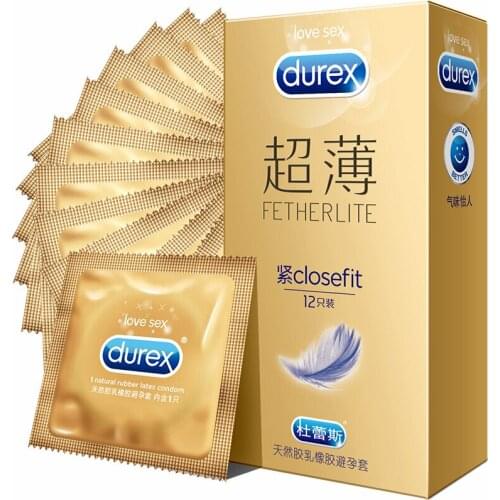 12pcs/lot Durex Condoms Ultra Thin Penis Sleeve Condom for Men Natural Latex Rubber Lubricated Condoms Safer Contraception