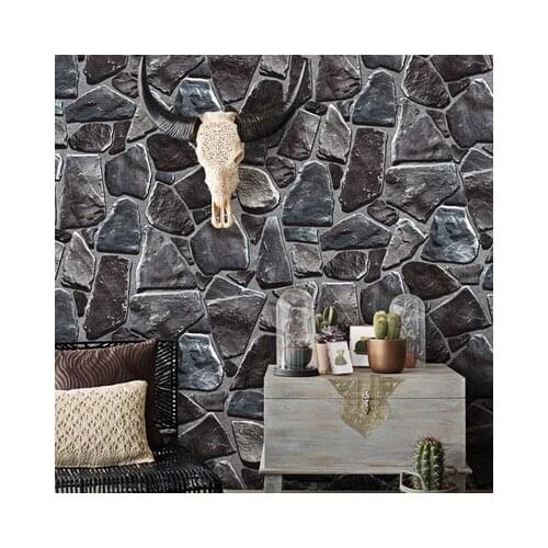 Visual 3D retro stone brick wall paper pebble industrial style wallpaper antique wallpaper
