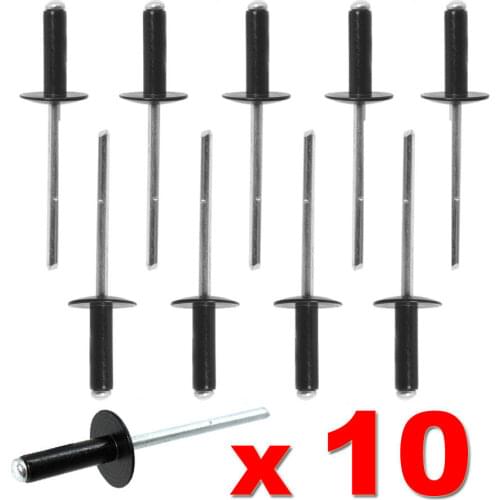 FOR VW GOLF MK2 GTI WHEEL ARCH POP RIVETS BLACK ALUMINIUM PLASTIC WING TRIM X 10