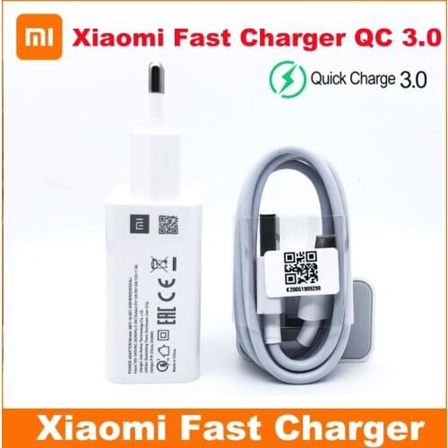 Original Xiaomi Fast Charger QC 3.0 Charge Adapter Usb type c cable for Mi 8 9 se 9 T pro 10 lite A3 Max 3 Redmi note 7 8 9 pro