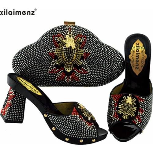2019 New Design Italian Fashion Shoes With Matching Bag Set For Wedding Party Nigeria Women Pumps Shoes and Bags set