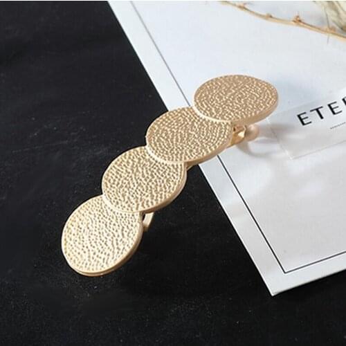 Gold Silver Color Round Hair Clip Hairpin For Women Girls Jewelry Hair Accessories Female Hair Clips