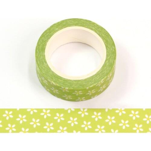 1PC 15mm*10M Happy Easters Day Green Small Floral Flower Decorative Washi Tape Scrapbooking Masking Tape Stationery