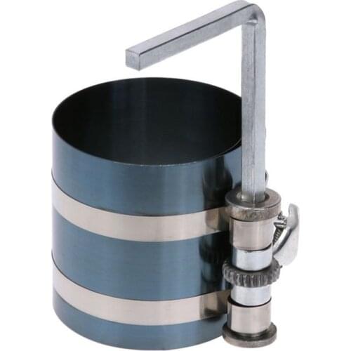 4 inch 53-175mm Steel Car Engine Piston Ring Compressor Tool Installer Band Ratcheting with L Socket Head Hex Wrench