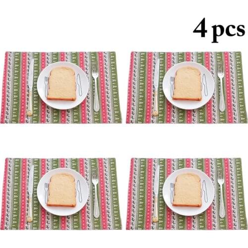 4pcs Table Placemats Rectangle Placemats For Table Decoartion Table Accessories for Christmas Party