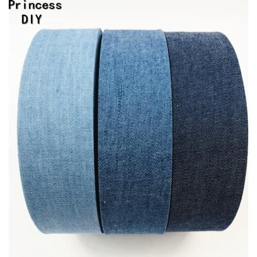 5Meters Thin Cowboy Demin Grosgrain Solid Jeans Ribbon Single Color Fabric Riband Trim Tape DIY Hair Bow Choker Craft Material